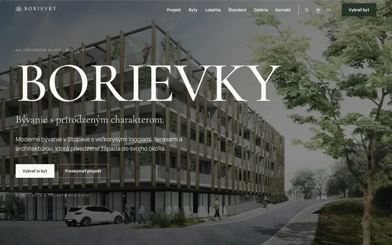Ukážka webstránky Borievky