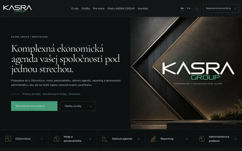 Ukážka webstránky KASRA GROUP